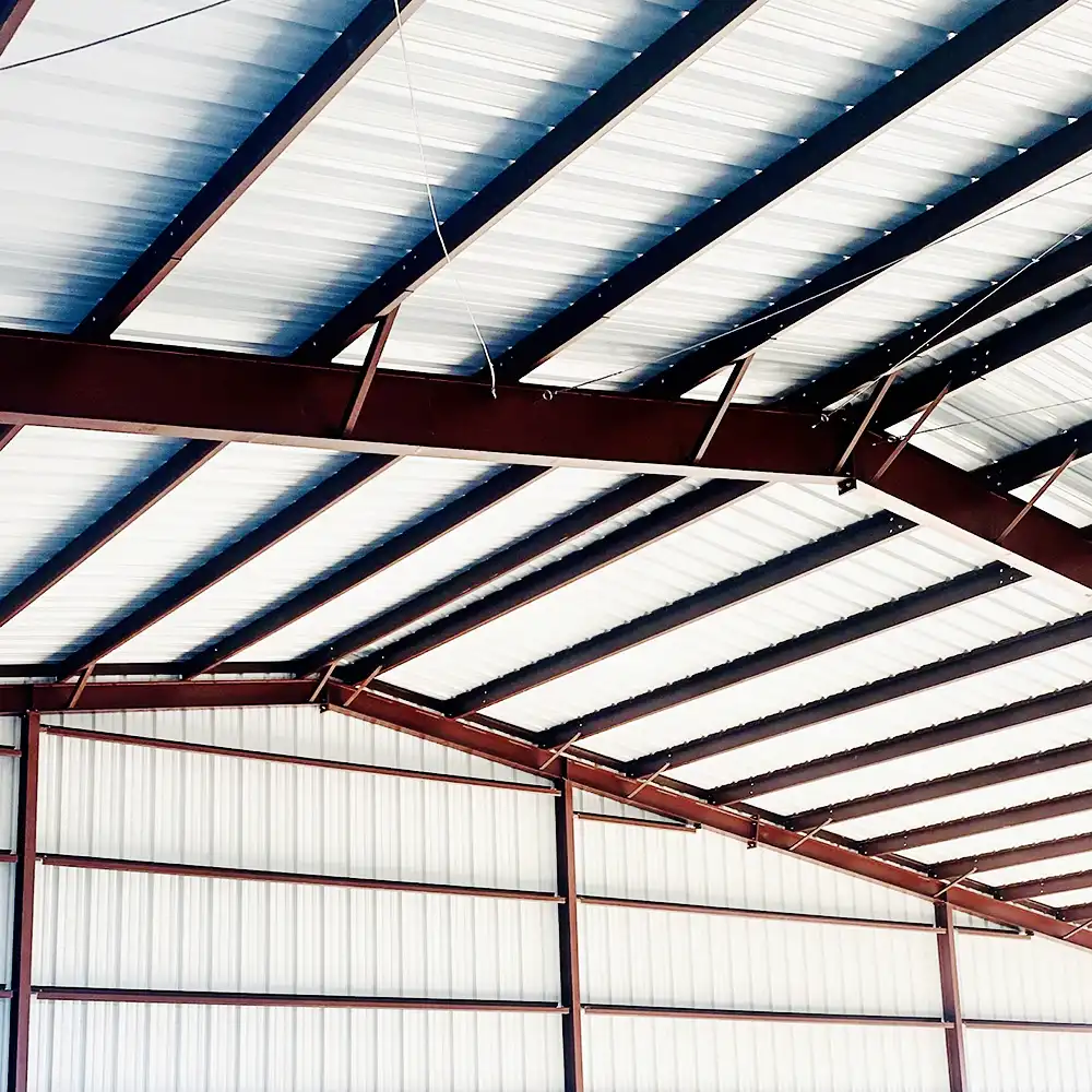 metal building roof construction in watauga